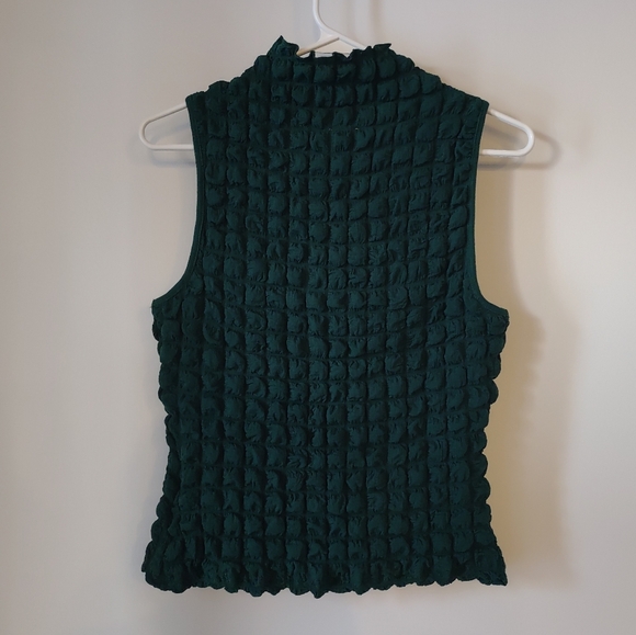 Entro emerald green waffle textured tank top - M - Picture 3 of 6
